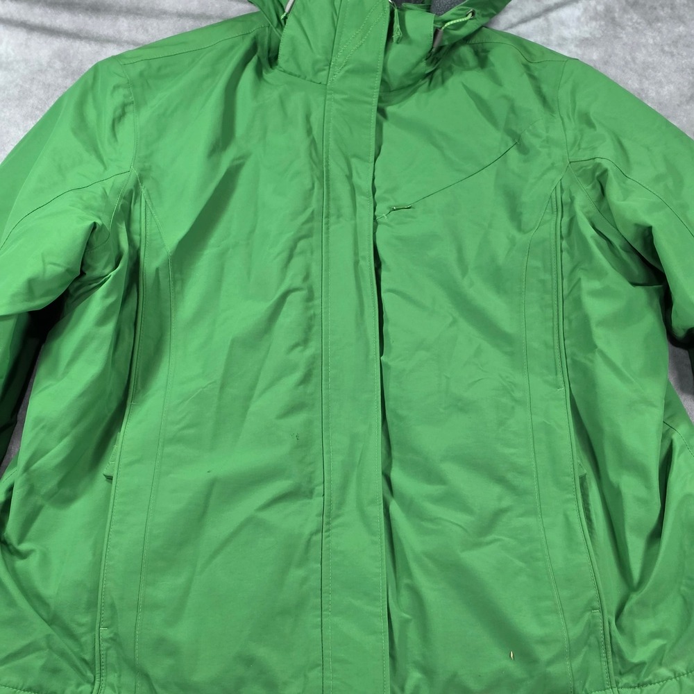 Lands End Squall Jacket Kids L 14-16 Green Good Waterproof Fleece Lined Hooded - Picture 2 of 16